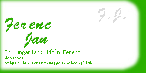 ferenc jan business card